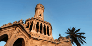 Historic Izmir Clock Tower in Konak during a dental holiday in Turkey