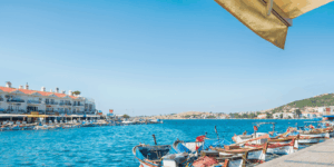 Cesme coastline near Izmir during a dental holiday on the Aegean coast